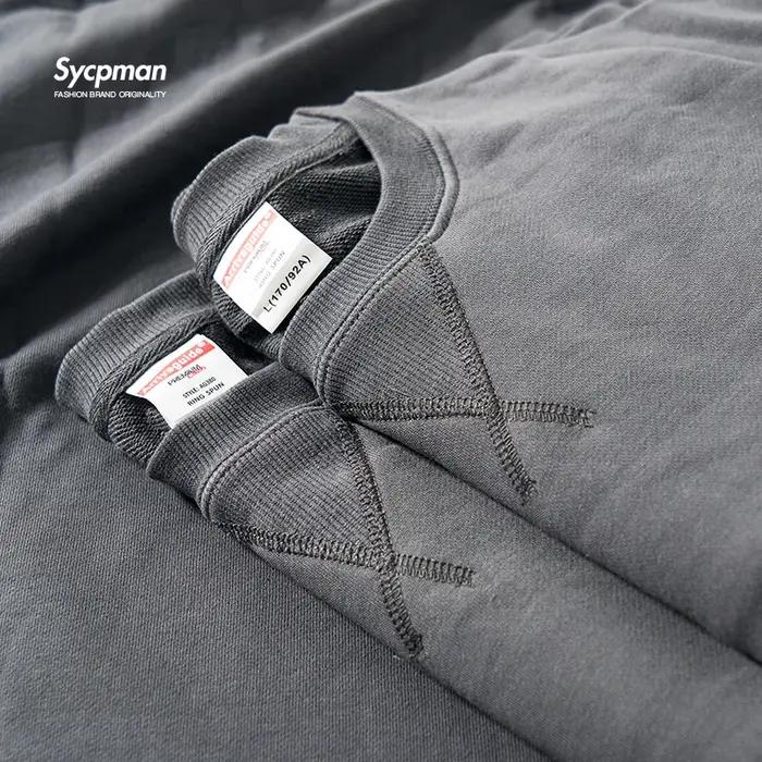 380g serré Match lourd Triangle inversé ample polyvalent solide coton Vintage automne hiver à manche