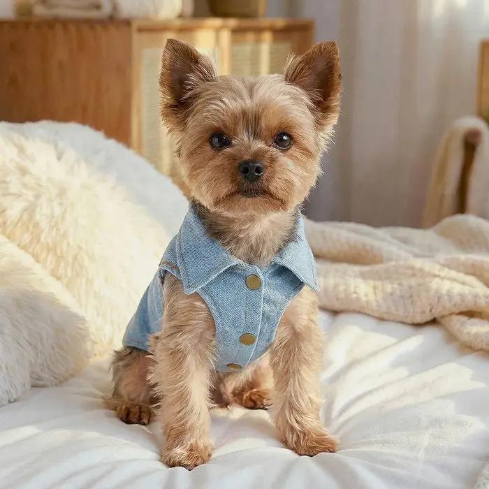 Gilet en polyester Saint-Valentin motif cœur pour petits chiens et chats promenade printemps été浪漫情人节心形图案宠物狗猫背心散步春秋季节