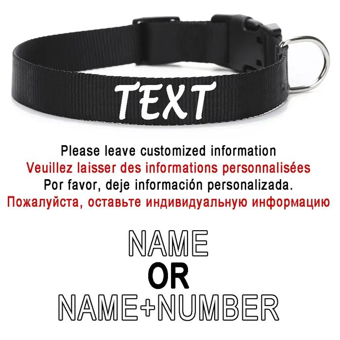 Collier personnalisé pour chien avec nom et numéro de téléphone en nylon pour chiens de toutes tailles et saisons occasions spéciales