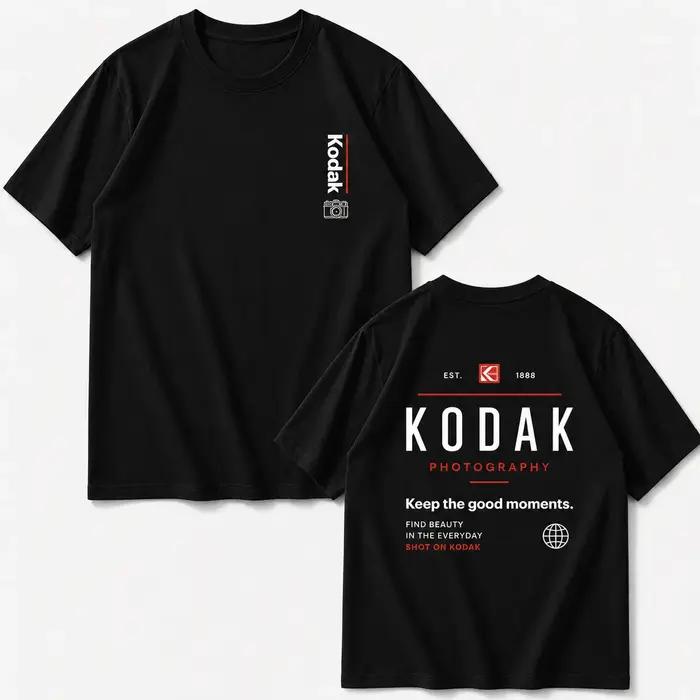 T-shirt d'été en coton style coréen Kodak 2026 pour homme décontracté et respirant t-shirt à manches courtes pour femme occasions spéciales