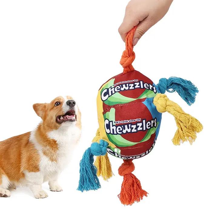 Jouet pour chien en forme de bonbon arc-en-ciel