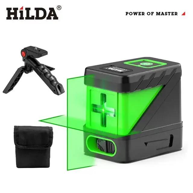 HILDA 2 Lines Niveau Laser Verticaux Horizontaux Auto Nivellement Compact Pour Bricolage Construction Décoration Intérieure