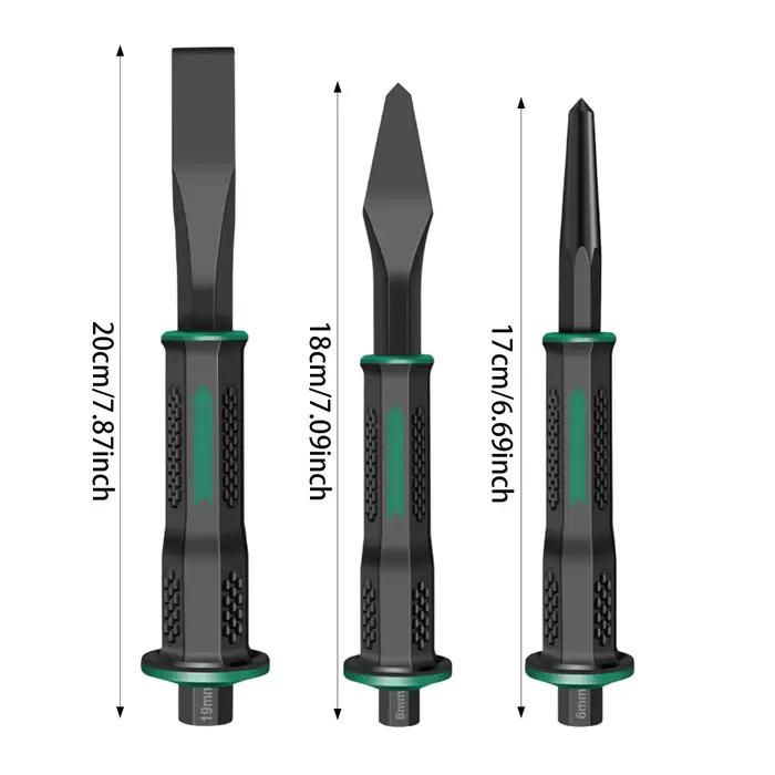 Ensemble de 3 ciseaux à maçonnerie avec protection des mains, en acier au chrome-vanadium, outils de maçonnerie pour la découpe de briques, de pierres, de béton et de roches