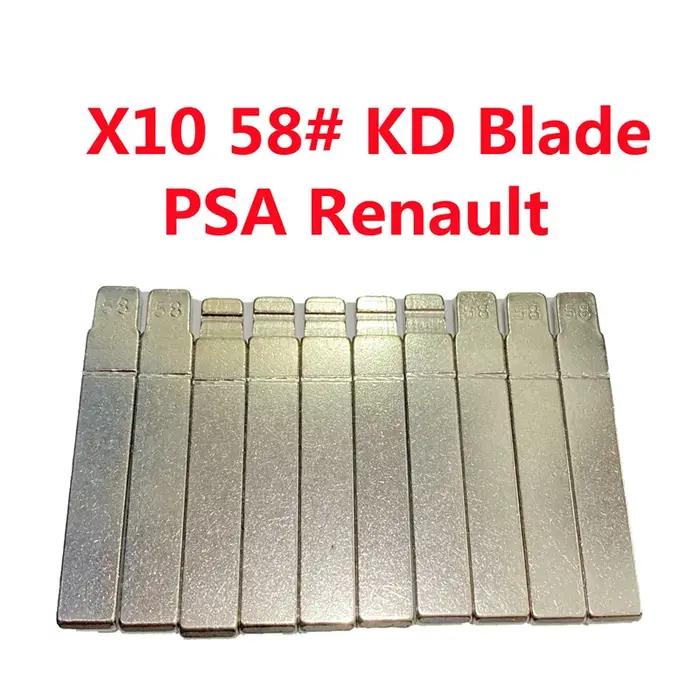 10 pièces/lot # Lame de clé télécommande de voiture 58 KD VA2, lame rabattable en métal pour citroën