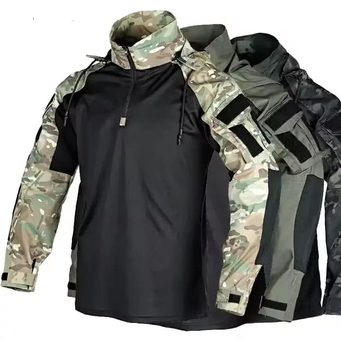 Chemise tactique homme style safari polyester capuche détachable pour randonnée pêche combat militaire et camping four seasons occasions