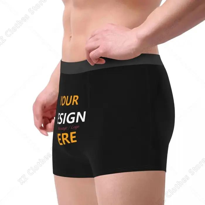 Boxers pour hommes personnalisables en polyester et spandex, confortables et respirants, idéals pour toutes occasions