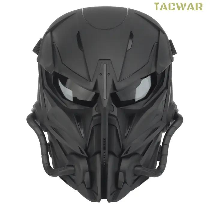 Airsoft Skull Mask Full Face, Chastener Mask with Gray Lens for CS Wargame Hallo