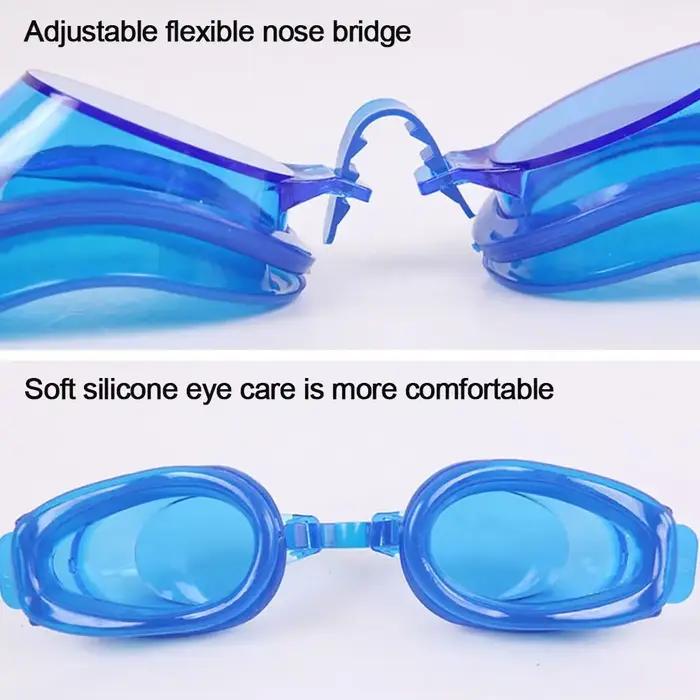 Lunettes de natation pour hommes et femmes, Anti-buée, UV, écouteurs réglables, pince-nez, fermoir à