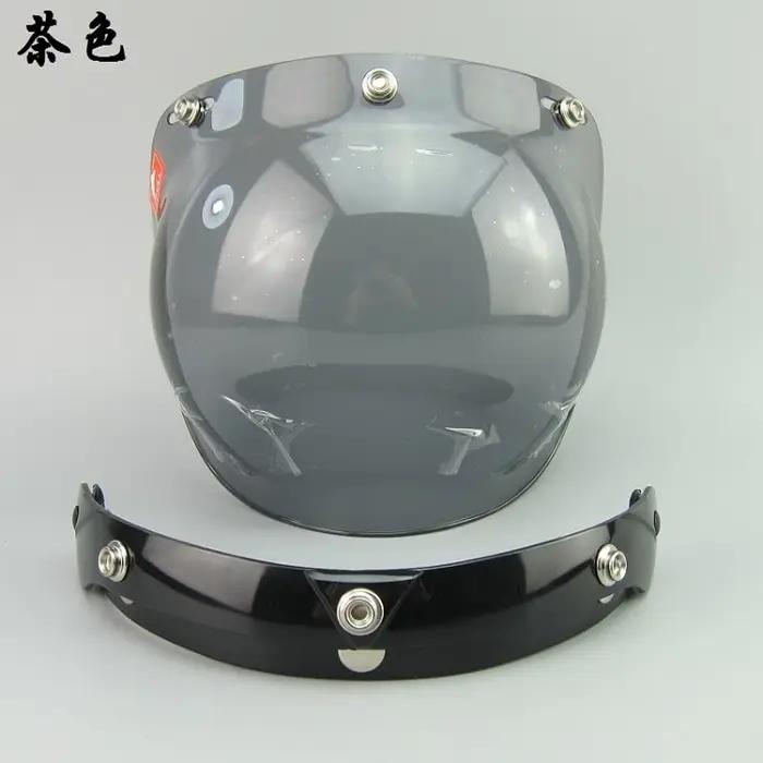 Visière à bulles pour casque de moto, visage ouvert de qualité supérieure, 12 couleurs disponibles,