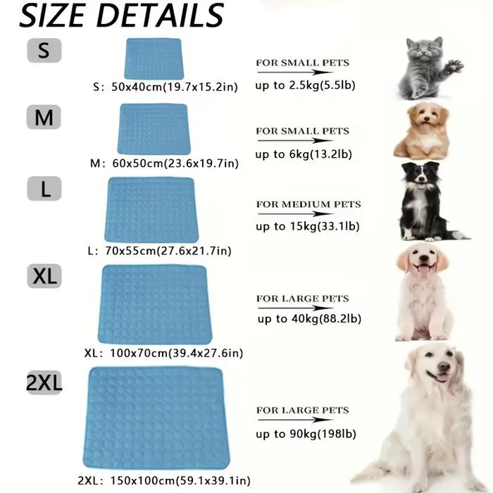 Tapis rafraîchissant pour chien lit d'été pour animaux de compagnie extra large pour petits et grands chiens accessoire pour animaux couverture durable pour chat coussin de glace pour chat occasions spéciales été
