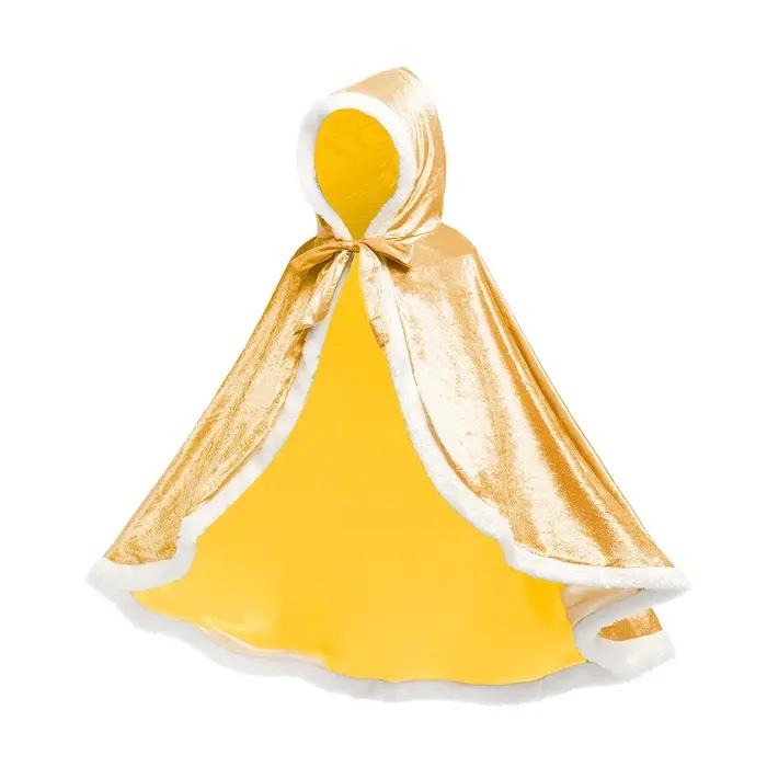 Cape de princesse à capuche solide pour filles, Cape d'hiver pour enfants, Costume de fête de noël,
