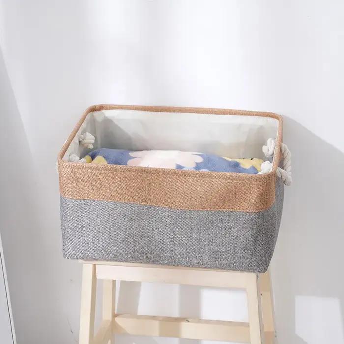 Boîte de rangement pour vêtements en coton et lin