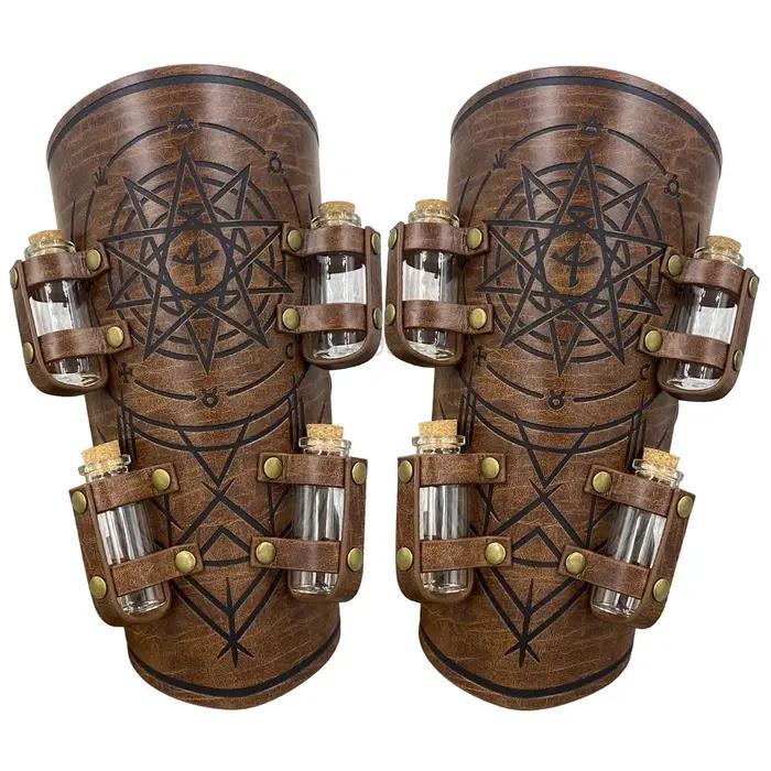 Bracelets d'armure médiévale, gauntlet vintage, bracelet de style punk, costume de cosplay du Moyen Âge, LARP, fête pour hommes et femmes