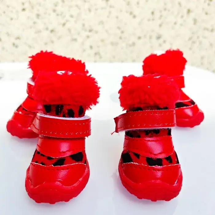 Bottes Léopard Chaudes pour la Marche des Chiens, Accessoires pour Animaux de Compagnie, Chaussures