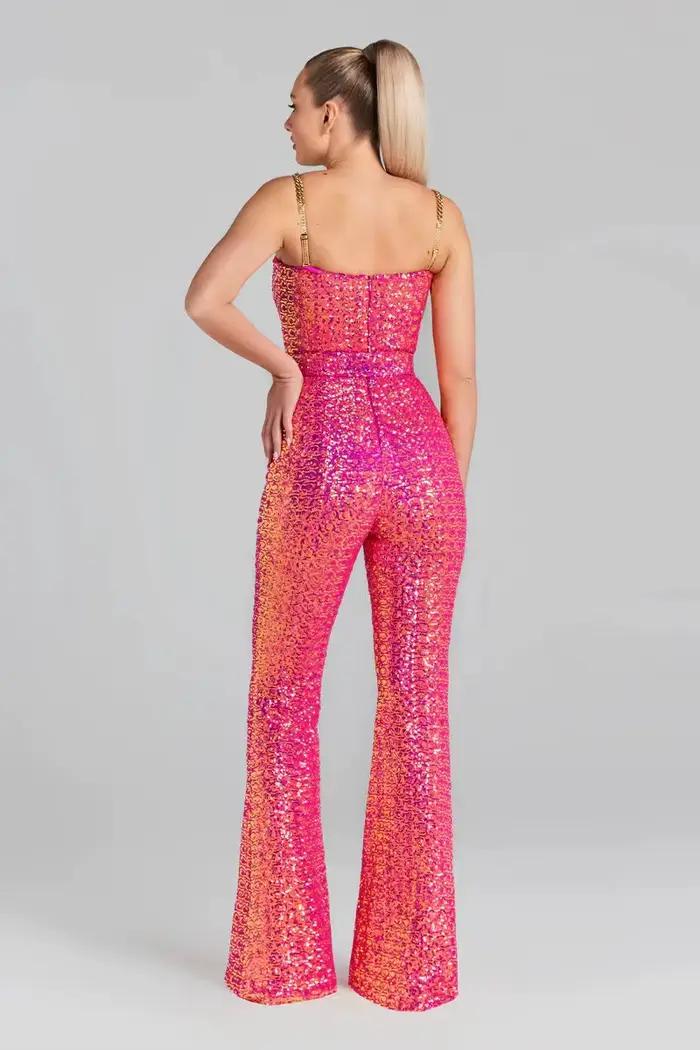 VC – combinaisons de luxe à paillettes dorées pour femmes, vêtements de club pour fête d'anniversair