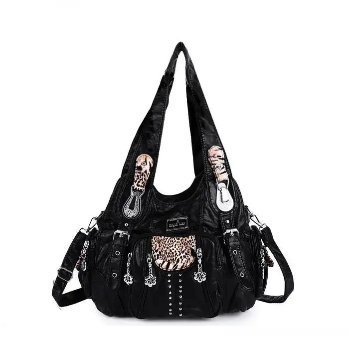Sac vintage Angel Kiss pour femmes, sacs à main tendance en cuir PU, sacs à bandoulière et sacs portés travers, grand capacité, polyvalent, occaions spéciales et quotidiennes