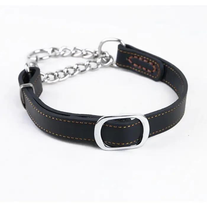 Collier en cuir véritable pour chien de compagnie