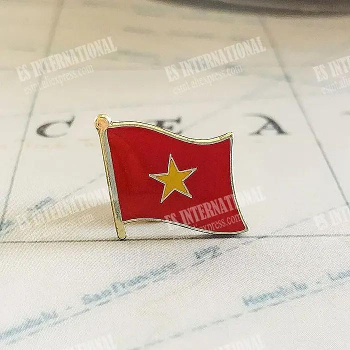 Épingles à revers drapeau National du Vietnam, cristal époxy métal émail Badge peinture broche Souve