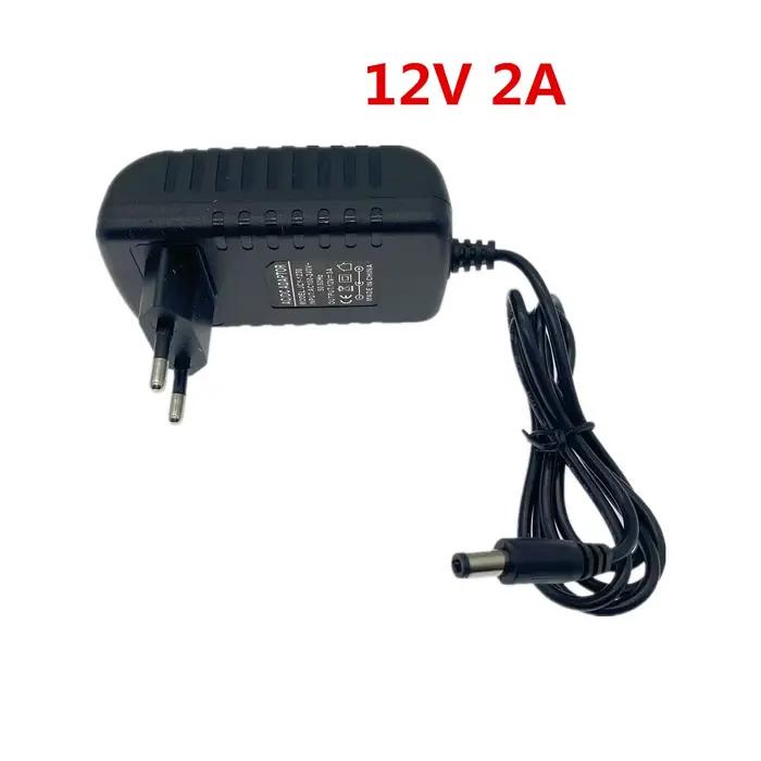 Adaptateur d'alimentation pour bande lumineuse LED avec connecteur, prise ue AC 100-240V à DC 12V 1A