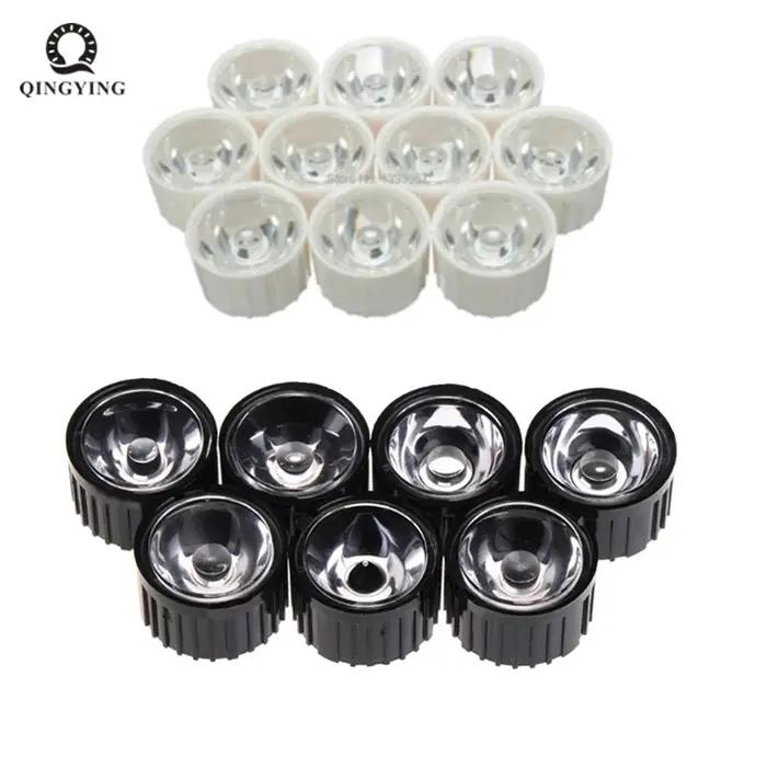 50 jeux de lentilles LED haute puissance 1W 3W 5W, lentilles PMMA 20MM avec support 5 15 25 30 45 60