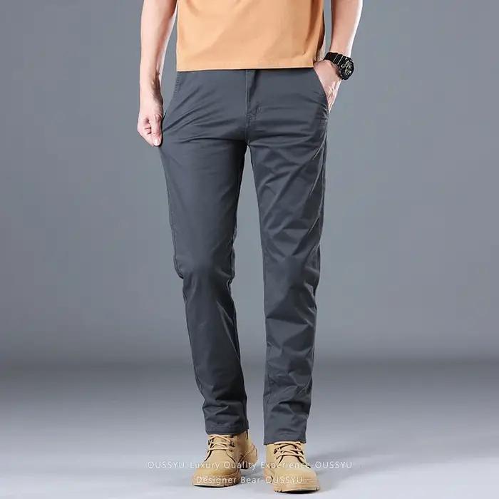 Pantalon de Marque pour Homme – Nouvelle Collection Été – Qualité Supérieure 97% Coton – Couleur Unie Classique – Décontracté et Habillé – Coupe Slim Droite Extensible