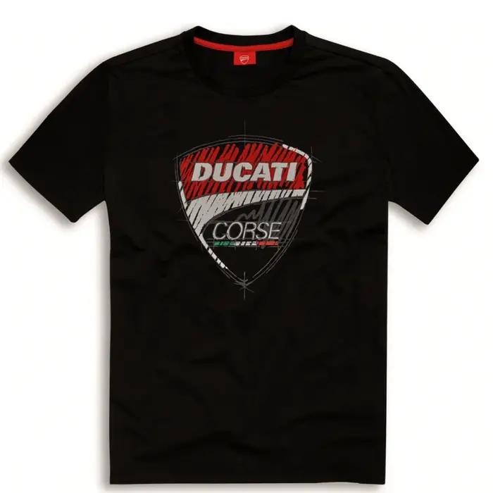 T-shirt d'équipe, tee-shirt imprimé avec logo bouclier et drapeau italien, manches courtes en coton