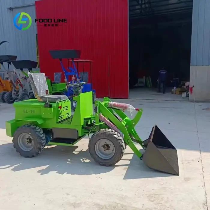 Mini-chargeuse sur pneus électrique personnalisée 800 kg avec composants hydrauliques pour agriculture et jardinage usage domestique et professionnel