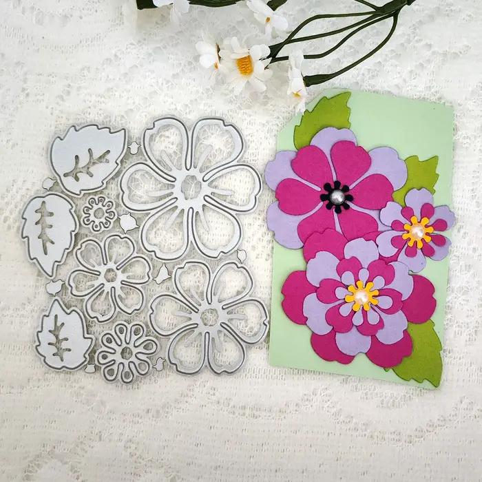 Papillon chiot chien Bouquet de fleurs nuage oiseaux matrices de découpe en métal pour bricolage Scrapbooking Album artisanat carte fabrication