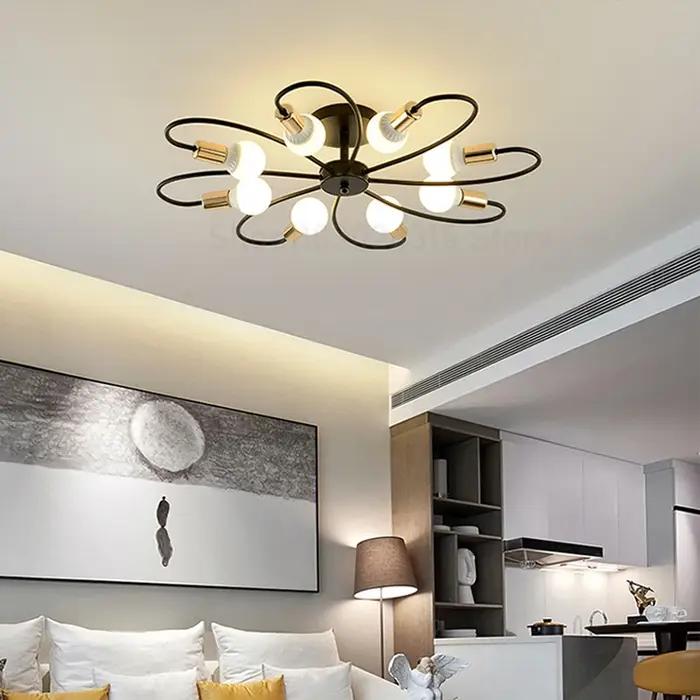 E27 plafonnier décor moderne luminaire à la maison rétro industriel lustre en fer forgé LED décorati
