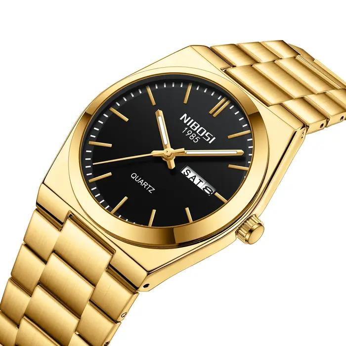 Montre sport homme NIBOSI luxe quartz - Étanche luminescente date semaine acier inoxydable