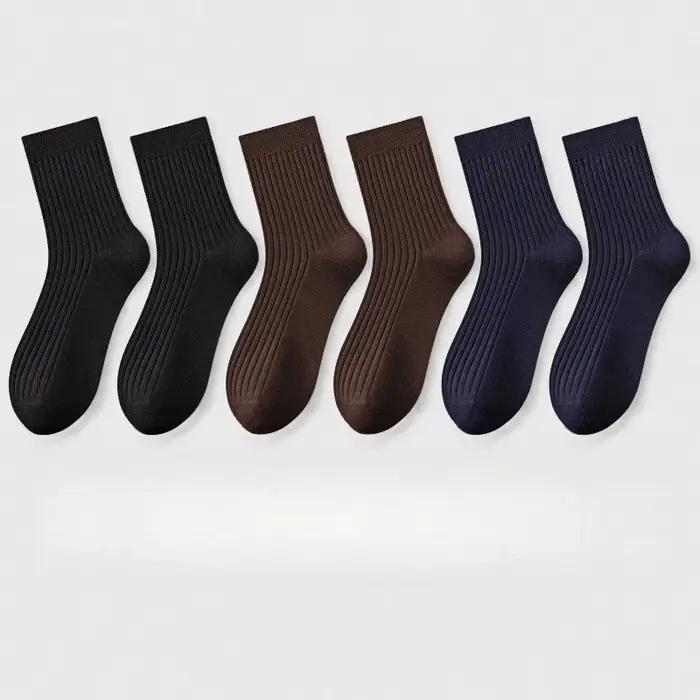 3 paires chaussettes homme coton respirantes couleur unie noir qualité supérieure bureau chasse
