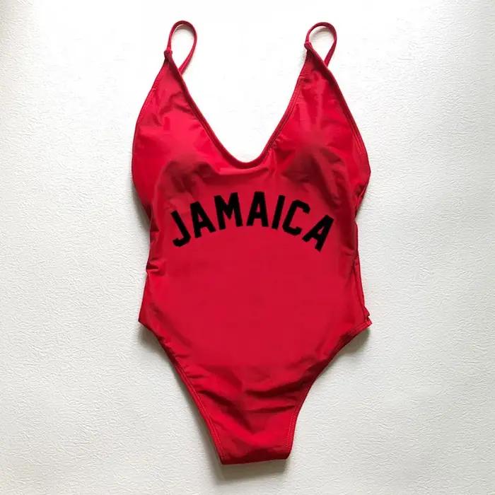 Maillots de bain femmes 2025 Sexy rembourré une pièce maillot de bain JAMAICA lettre maillot de bain