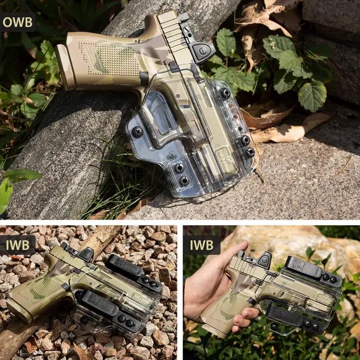 Uniquement pour Glock17/19 G43 P365 S & W MPS Taurus G2C 1911, étui en polymère transparent IWB/OWB,