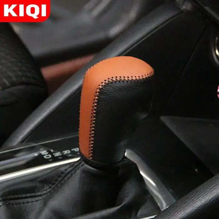 KIQI AT – couvercle de poignée de changement de vitesse en cuir, pour Mazda 3 Axela Atenza CX-5 CX-4