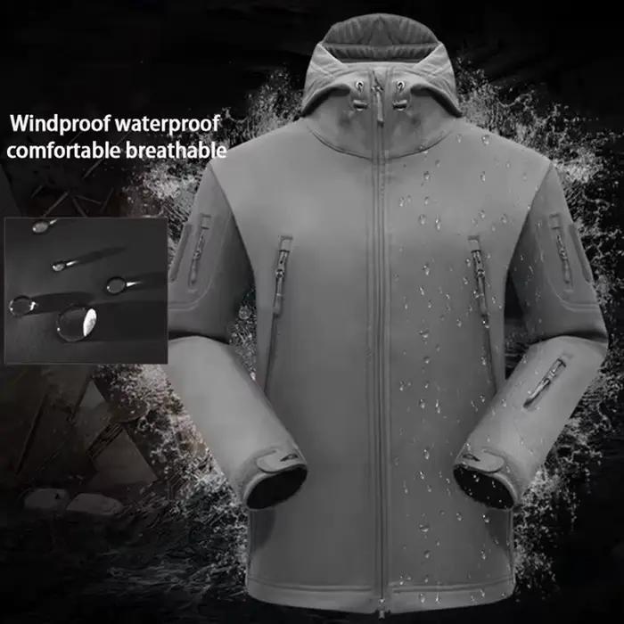 Ensembles de vestes tactiques imperméables d'hiver pour hommes, veste de randonnée et de chasse en softshell, pantalon cargo en polaire, survêtements