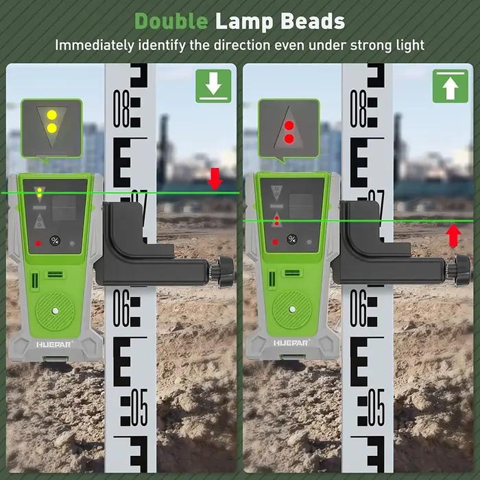 Récepteur Huepar pour détecteur laser numérique de niveau laser pour faisceau vert et rouge avec aff
