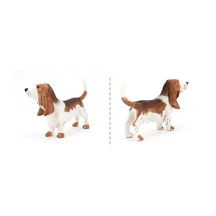 Simulation de Bassett Hound artificielle pour décoration maison, modèle de chien de compagnie, ornement animal de compagnie PVC pour intérieur élégant