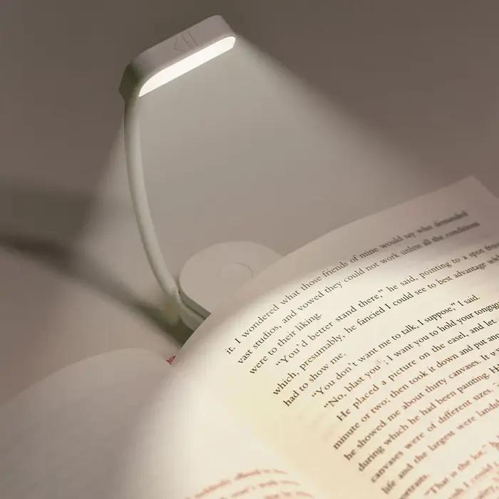 Lampe de lecture à clipser LED – Lampe de lecture réglable, portable et rechargeable par USB pour la