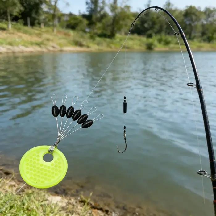 Flotteur de pêche en caoutchouc pour carpe de mer, bouchon narnoir, 60 pièces/10 groupes