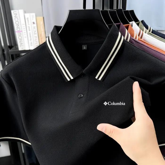 Nouveau T-shirt polo d'été pour homme style Columbia, décontracté et confortable, idéal pour le spor