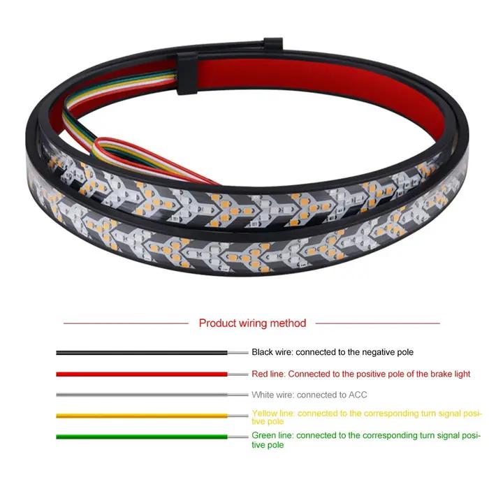Bande lumineuse pour porte arrière de voiture et camion, 1m, 12-24V, barre lumineuse pour frein inve