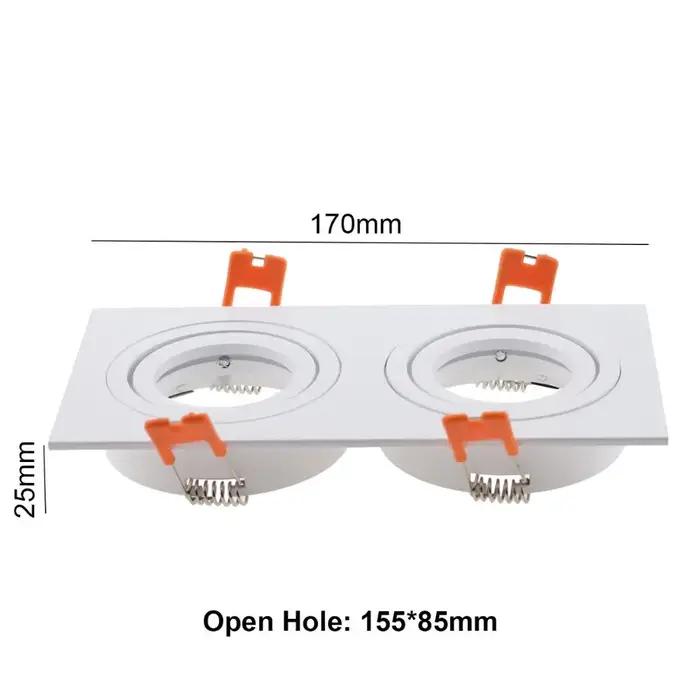 Support de lampe en aluminium à Double tête GU10 MR16