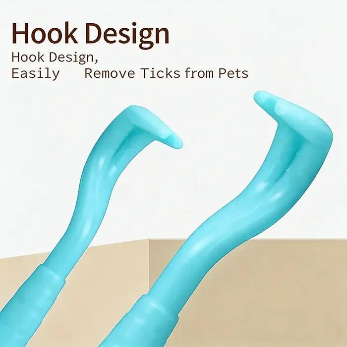 Outil portable de nettoyage pour animaux de compagnie : crochet anti-tiques