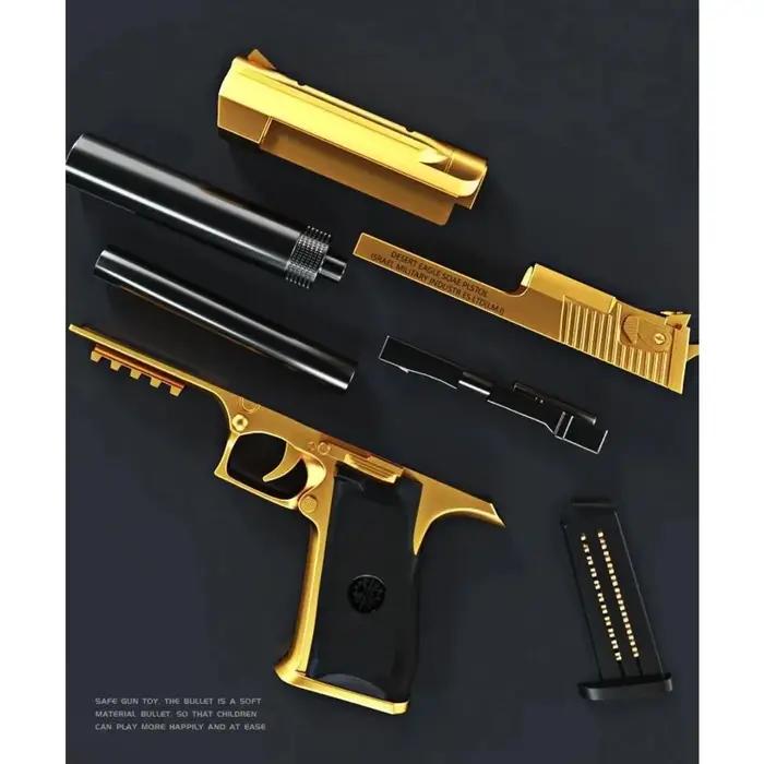 Pistolet jouet Desert Eagle à éjection de douilles, pistolet airsoft à balles en mousse souple, arme de CS pour jeu de tir en extérieur, cadeau d'Halloween ou d'anniversaire
