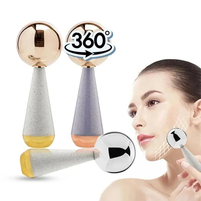 Globes de glace pour le visage et les yeux - Rouleau cryo en acier pour soins beauté quotidien et massage facial