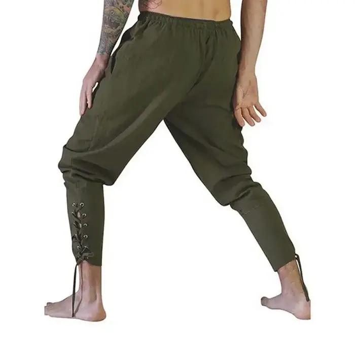 Pantalon de Pirate à cordon de serrage, Costume Viking pour hommes, pantalon médiéval de la Renaissa