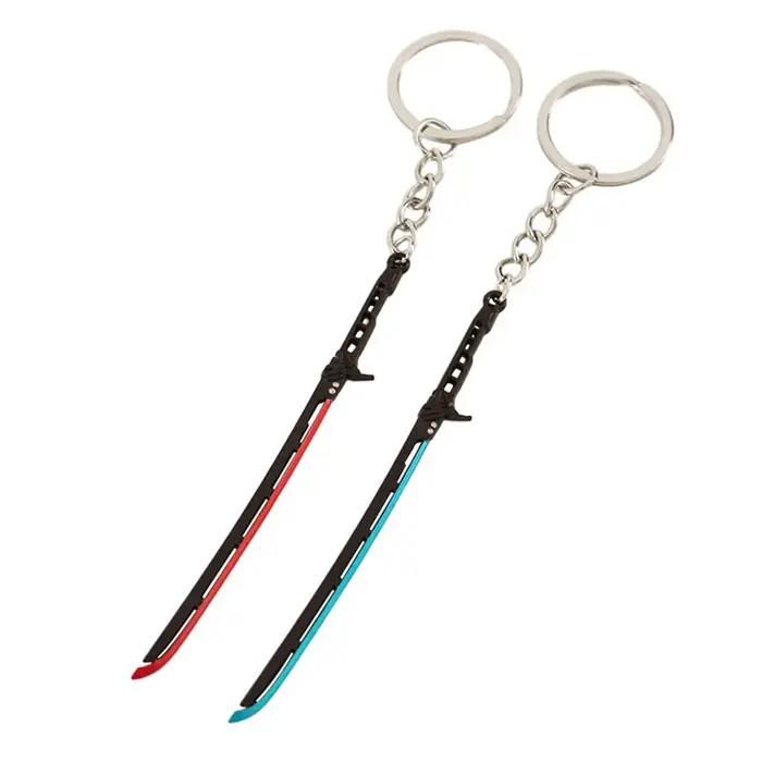 Porte-clés Katana Thermique Cyberpunk 9 cm en alliage, porte-clés cosplay, accessoire de sécurité, porte-clés pour enfants et adultes, accessoire de collection, cadeau pour amoureux de films et séries