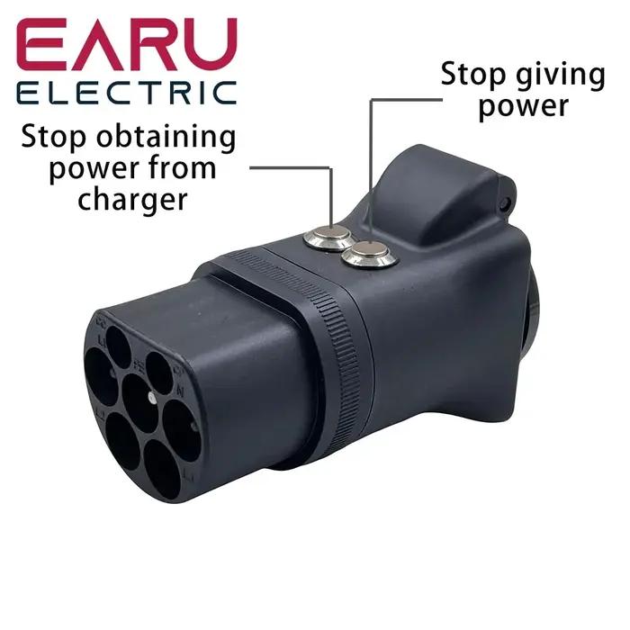 Avec interrupteur, nouvelle prise mâle Portable 220V Type 2 vers prise Schuko, adaptateur de charge
