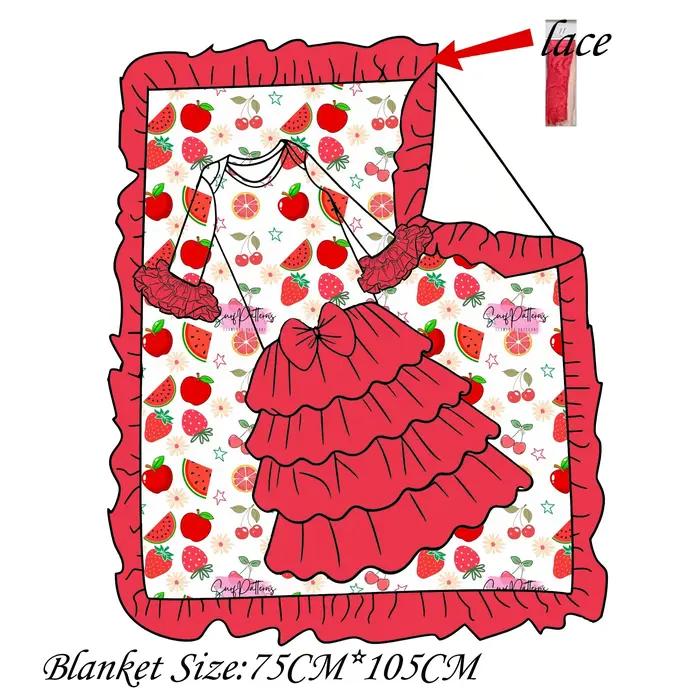 Ensemble Robe Bébé en Dentelle et Couverture Assortie