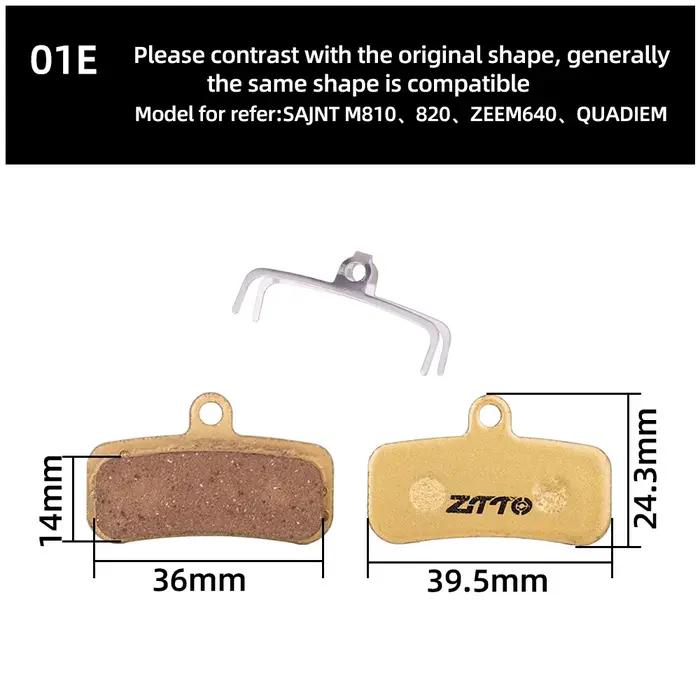 ZTTO 4 paires de plaquettes de frein à disque semi-métalliques/complet métalliques pour vélo vtt Shi